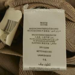 Herve Leger Beige/Khaki Sequin Embellished Knit Bandage Dress S