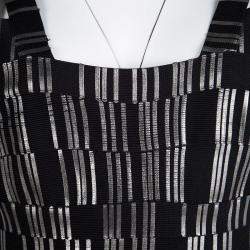 Pre Owned Herve Leger Black Foil Printed Jasmine Bandage Dress M