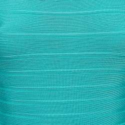 Hervé Léger  Blue Knit Bandage Carmen Mini Dress XS