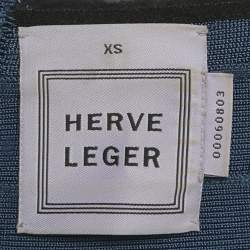Herve Leger China Blue Bandage Mini Dress XS 