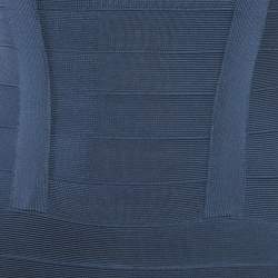 Herve Leger China Blue Bandage Mini Dress XS 