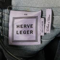 Herve Leger Grey Bandage Knit Pencil Skirt XS