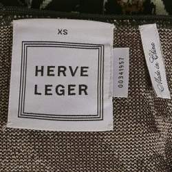 Herve Leger Multicolor Jacquard Knit Jourdan Midi Dress XS