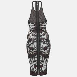 Herve Leger Multicolor Jacquard Knit Jourdan Midi Dress XS