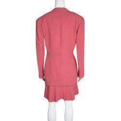 Herve Leger Vintage Pink Mesh Top Skirt and Blazer Set XL
