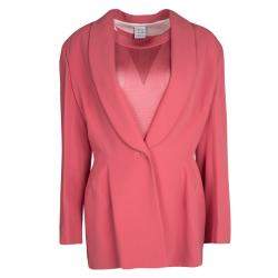 Herve Leger Vintage Pink Mesh Top Skirt and Blazer Set XL