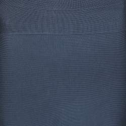 Pre Owned Herve Leger Blue Knit Mini Skirt M