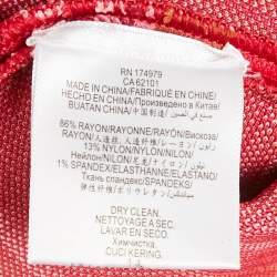 Pre Owned Herve Leger Pink Striped Jersey -Knit High Waisted Mini Skirt XXS