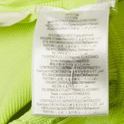 Pre Owned Herve Leger Neon Green Jersey Bandage Short Dress S