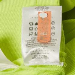 Pre Owned Herve Leger Neon Green Jersey Bandage Short Dress S