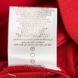 Pre Owned Herve Leger Red Jersey Bandage Bodycon Midi Dress XS