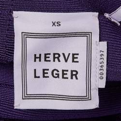 Pre Owned Herve Leger Purple Jersey Lisa Mini Dress XS