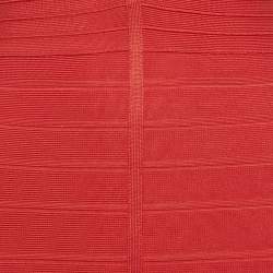 Pre Owned Herve Leger Red Knit Maxi Bandage Dress S