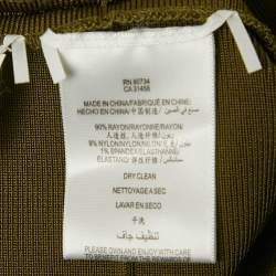 Pre Owned Herve Leger Olive Green Bandage Knit Kayitlyn Dress S