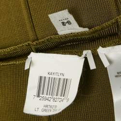 Pre Owned Herve Leger Olive Green Bandage Knit Kayitlyn Dress S