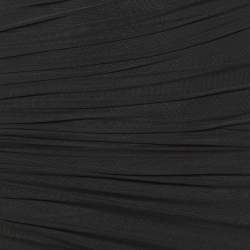 Pre Owned فستان هيرفي ليجي ضيق ثنيات تريكو وتول أزرق داكن XS