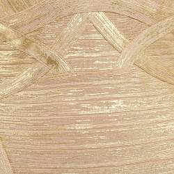 مملوكة مسبقًا Herve Leger Beige Metallic Coated Bandage Knit Ari Dress M