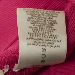 Pre Owned Herve Leger Pink Rayon Blend Bodycon Mini Dress XXS