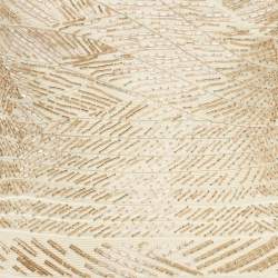 Pre Owned Herve Leger Beige/Gold Stretch Knit Beaded Mini Dress M