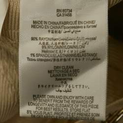 Pre Owned Herve Leger Beige/Gold Stretch Knit Beaded Mini Dress M