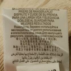 Pre Owned Herve Leger Beige/Gold Stretch Knit Beaded Mini Dress M