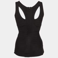 Pre Owned Herve Leger Black Knit Bandage Tank Top S