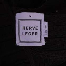 Pre Owned Herve Leger Black Knit Bandage Tank Top S