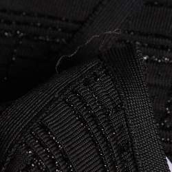 Pre Owned Herve Leger Black Lurex Knit Clara Dress S