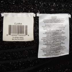 Pre Owned Herve Leger Black Lurex Knit Clara Dress S