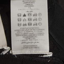 Pre Owned Herve Leger Black Stretch Knit One Shoulder Mini Dress XS