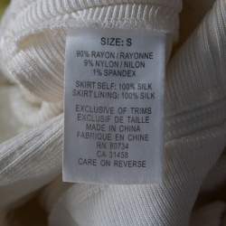 Herve Leger White Sequin Knit and Multicolor Printed Chiffon Backless Maxi Dress S 
