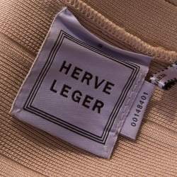 Pre Owned فستان بانديدج هيرفي ليجي ليليث بيج بسحاب أمامي  S