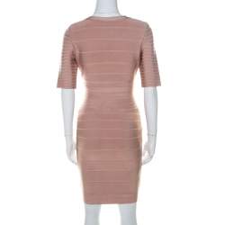 Pre Owned فستان بانديدج هيرفي ليجي ليليث بيج بسحاب أمامي  S