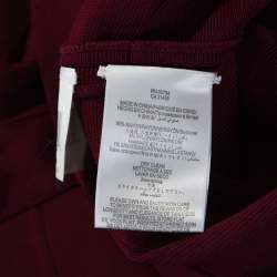 Pre Owned Herve Leger Dark Maroon Keyhole Detail Iridessa Bandage Dress M