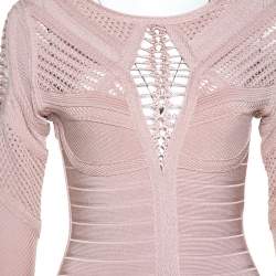 Pre Owned فستان سهرة هيرفي ليجي أوغوستينا كروشيه وردي S