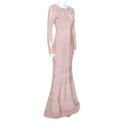 Pre Owned فستان سهرة هيرفي ليجي أوغوستينا كروشيه وردي S