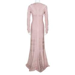 Pre Owned فستان سهرة هيرفي ليجي أوغوستينا كروشيه وردي S