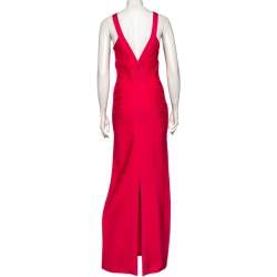 Herve Leger Fuchsia Karen Long Bandage Dress L 