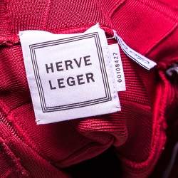 Herve Leger Burgundy Lauren Bandage Cocktail Dress XS