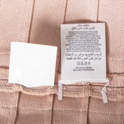 مملوكة مسبقًا Herve Leger Blush Pink Spandex Bead Embellished Cap Sleeve Top & Cecilia Skirt Set S