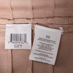 مملوكة مسبقًا Herve Leger Blush Pink Spandex Bead Embellished Cap Sleeve Top & Cecilia Skirt Set S