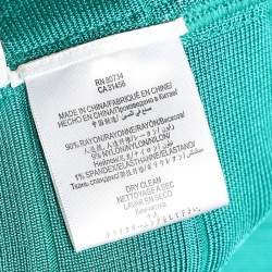 Herve Leger Blue Bandage Cap Sleeve Bodycon Dress S