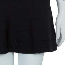 Herve Leger Black Crossover Sequin Embellished Bandage Dress XS