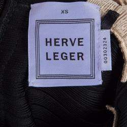Herve Leger Black Crossover Sequin Embellished Bandage Dress XS