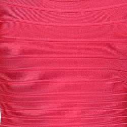 Herve Leger Pink Synthetic Ardell Bodycon Dress S