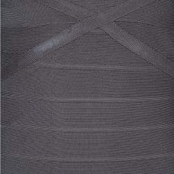 Pre Owned Herve Leger Grey Cross Back PU Sequin Embellished Bandage Dress S