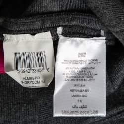 Pre Owned Herve Leger Grey and Pink Bandage Sleeveless Bodycon Dress M
