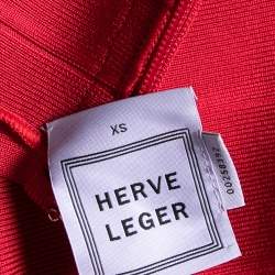Herve Leger Red Bandage Bodycon Midi Dress XS