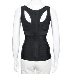 Herve Leger Black Cutout Detail Bandage Top S