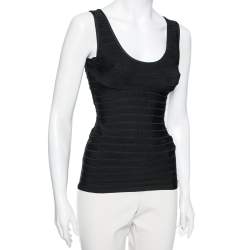 Herve Leger Black Cutout Detail Bandage Top S